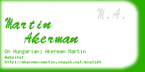 martin akerman business card